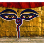 Auge Buddhas an Tempel, Swayambhunath, Nepal